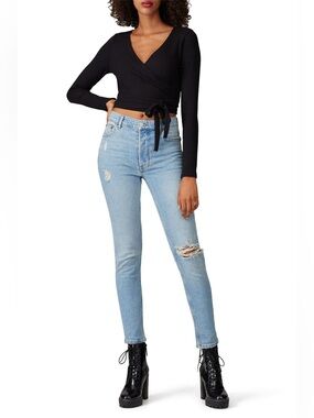 Reformation Light Blue Ripped Skinny Jeans